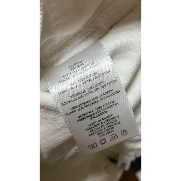 $295 NWT RE/DONE 70S STOVE PIPE WHITE DESTROY SZ 25 RUNS BIG! - Picture 8 of 9